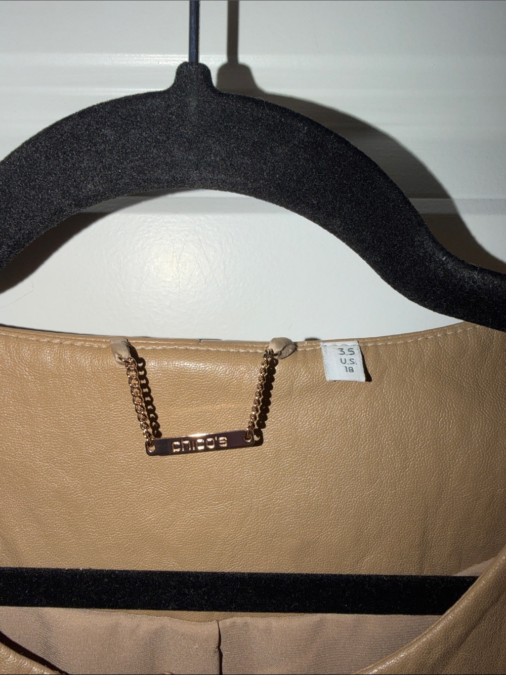 Chico's, Brioche Balloon Sleeve Faux Leather Jacket, 3.5 - Picture 8 of 9